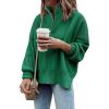 imageImily Bela Womens Tunic Sweater Fall Long Sleeve 14 Zip Pullover Sweaters Oversized Slouchy Ribbed Knit Sweatshirt with SlitDark Green