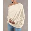 imageImily Bela Batwing Boat Neck Sweaters for Women 2024 Spring Long Sleeve Soft Knit Loose Baggy Pullover Jumper TopBeige