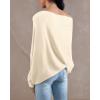 imageImily Bela Batwing Boat Neck Sweaters for Women 2024 Spring Long Sleeve Soft Knit Loose Baggy Pullover Jumper TopBeige