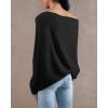 imageImily Bela Batwing Boat Neck Sweaters for Women 2024 Spring Long Sleeve Soft Knit Loose Baggy Pullover Jumper TopBlack