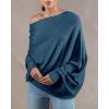imageImily Bela Batwing Boat Neck Sweaters for Women 2024 Spring Long Sleeve Soft Knit Loose Baggy Pullover Jumper TopDark Blue
