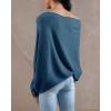 imageImily Bela Batwing Boat Neck Sweaters for Women 2024 Spring Long Sleeve Soft Knit Loose Baggy Pullover Jumper TopDark Blue