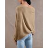 imageImily Bela Batwing Boat Neck Sweaters for Women 2024 Spring Long Sleeve Soft Knit Loose Baggy Pullover Jumper TopLight Brown