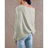 imageImily Bela Batwing Boat Neck Sweaters for Women 2024 Spring Long Sleeve Soft Knit Loose Baggy Pullover Jumper TopLight Grey