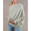 imageImily Bela Batwing Boat Neck Sweaters for Women 2024 Spring Long Sleeve Soft Knit Loose Baggy Pullover Jumper TopLight Grey