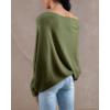 imageImily Bela Batwing Boat Neck Sweaters for Women 2024 Spring Long Sleeve Soft Knit Loose Baggy Pullover Jumper TopOlive Green