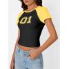 imageImily Bela Cute Baby Tees Back to School Short Sleeve T Shirts Graphic Number Print Summer Crop Tops for Women 2025Black