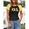 imageImily Bela Cute Baby Tees Back to School Short Sleeve T Shirts Graphic Number Print Summer Crop Tops for Women 2025Black