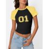 imageImily Bela Cute Baby Tees Back to School Short Sleeve T Shirts Graphic Number Print Summer Crop Tops for Women 2025Black