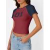 imageImily Bela Cute Baby Tees Back to School Short Sleeve T Shirts Graphic Number Print Summer Crop Tops for Women 2025Burgundy