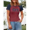 imageImily Bela Cute Baby Tees Back to School Short Sleeve T Shirts Graphic Number Print Summer Crop Tops for Women 2025Burgundy