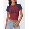 imageImily Bela Cute Baby Tees Back to School Short Sleeve T Shirts Graphic Number Print Summer Crop Tops for Women 2025Burgundy