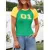 imageImily Bela Cute Baby Tees Back to School Short Sleeve T Shirts Graphic Number Print Summer Crop Tops for Women 2025Green