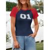imageImily Bela Cute Baby Tees Back to School Short Sleeve T Shirts Graphic Number Print Summer Crop Tops for Women 2025Navy