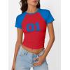 imageImily Bela Cute Baby Tees Back to School Short Sleeve T Shirts Graphic Number Print Summer Crop Tops for Women 2025Red
