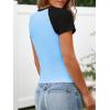 imageImily Bela Cute Baby Tees Back to School Short Sleeve T Shirts Graphic Number Print Summer Crop Tops for Women 2025Sky Blue
