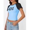 imageImily Bela Cute Baby Tees Back to School Short Sleeve T Shirts Graphic Number Print Summer Crop Tops for Women 2025Sky Blue