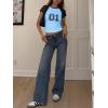 imageImily Bela Cute Baby Tees Back to School Short Sleeve T Shirts Graphic Number Print Summer Crop Tops for Women 2025Sky Blue