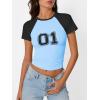 imageImily Bela Cute Baby Tees Back to School Short Sleeve T Shirts Graphic Number Print Summer Crop Tops for Women 2025Sky Blue
