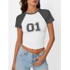 imageImily Bela Cute Baby Tees Back to School Short Sleeve T Shirts Graphic Number Print Summer Crop Tops for Women 2025White