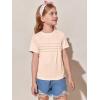 imageImily Bela Girls Pleated Short Sleeve T Shirts Kids Summer Crewneck Shirts Casual Tops Tees 514 YearsBeige