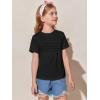 imageImily Bela Girls Pleated Short Sleeve T Shirts Kids Summer Crewneck Shirts Casual Tops Tees 514 YearsBlack