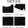 imageImily Bela Girls Pleated Short Sleeve T Shirts Kids Summer Crewneck Shirts Casual Tops Tees 514 YearsBlack