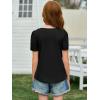 imageImily Bela Girls Pleated Short Sleeve T Shirts Kids Summer Crewneck Shirts Casual Tops Tees 514 YearsBlack