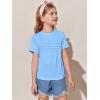 imageImily Bela Girls Pleated Short Sleeve T Shirts Kids Summer Crewneck Shirts Casual Tops Tees 514 YearsBlue