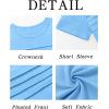 imageImily Bela Girls Pleated Short Sleeve T Shirts Kids Summer Crewneck Shirts Casual Tops Tees 514 YearsBlue