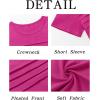 imageImily Bela Girls Pleated Short Sleeve T Shirts Kids Summer Crewneck Shirts Casual Tops Tees 514 YearsBright Pink