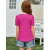 imageImily Bela Girls Pleated Short Sleeve T Shirts Kids Summer Crewneck Shirts Casual Tops Tees 514 YearsBright Pink