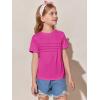 imageImily Bela Girls Pleated Short Sleeve T Shirts Kids Summer Crewneck Shirts Casual Tops Tees 514 YearsBright Pink