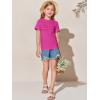 imageImily Bela Girls Pleated Short Sleeve T Shirts Kids Summer Crewneck Shirts Casual Tops Tees 514 YearsBright Pink