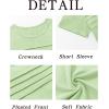imageImily Bela Girls Pleated Short Sleeve T Shirts Kids Summer Crewneck Shirts Casual Tops Tees 514 YearsFluorescent Green