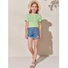 imageImily Bela Girls Pleated Short Sleeve T Shirts Kids Summer Crewneck Shirts Casual Tops Tees 514 YearsFluorescent Green