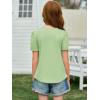 imageImily Bela Girls Pleated Short Sleeve T Shirts Kids Summer Crewneck Shirts Casual Tops Tees 514 YearsFluorescent Green