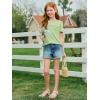 imageImily Bela Girls Pleated Short Sleeve T Shirts Kids Summer Crewneck Shirts Casual Tops Tees 514 YearsFluorescent Green