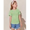 imageImily Bela Girls Pleated Short Sleeve T Shirts Kids Summer Crewneck Shirts Casual Tops Tees 514 YearsFluorescent Green