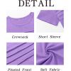 imageImily Bela Girls Pleated Short Sleeve T Shirts Kids Summer Crewneck Shirts Casual Tops Tees 514 YearsLight Purple