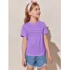 imageImily Bela Girls Pleated Short Sleeve T Shirts Kids Summer Crewneck Shirts Casual Tops Tees 514 YearsLight Purple