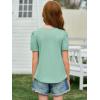 imageImily Bela Girls Pleated Short Sleeve T Shirts Kids Summer Crewneck Shirts Casual Tops Tees 514 YearsMint