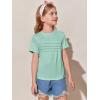 imageImily Bela Girls Pleated Short Sleeve T Shirts Kids Summer Crewneck Shirts Casual Tops Tees 514 YearsMint