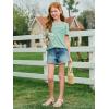 imageImily Bela Girls Pleated Short Sleeve T Shirts Kids Summer Crewneck Shirts Casual Tops Tees 514 YearsMint