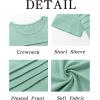 imageImily Bela Girls Pleated Short Sleeve T Shirts Kids Summer Crewneck Shirts Casual Tops Tees 514 YearsMint