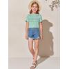 imageImily Bela Girls Pleated Short Sleeve T Shirts Kids Summer Crewneck Shirts Casual Tops Tees 514 YearsMint