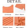 imageImily Bela Girls Pleated Short Sleeve T Shirts Kids Summer Crewneck Shirts Casual Tops Tees 514 YearsOrange