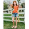 imageImily Bela Girls Pleated Short Sleeve T Shirts Kids Summer Crewneck Shirts Casual Tops Tees 514 YearsOrange