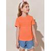 imageImily Bela Girls Pleated Short Sleeve T Shirts Kids Summer Crewneck Shirts Casual Tops Tees 514 YearsOrange