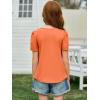 imageImily Bela Girls Pleated Short Sleeve T Shirts Kids Summer Crewneck Shirts Casual Tops Tees 514 YearsOrange